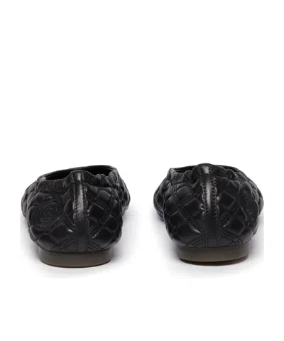 Burberry Quilted Leather Sadler Ballet Flats In Black