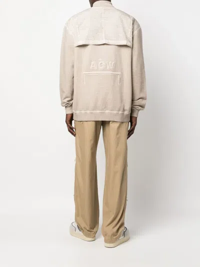 A-cold-wall* Zip-up Washed-cotton Sweatshirt In Neutrals