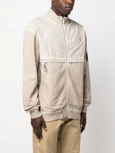 A-cold-wall* Zip-up Washed-cotton Sweatshirt In Neutrals