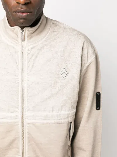 A-cold-wall* Zip-up Washed-cotton Sweatshirt In Neutrals
