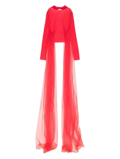 Alchemy Semi-sheer Top In Red