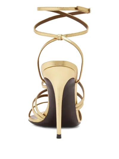 Giuseppe Zanotti Intrigo Strap 105 Sandals In Gold