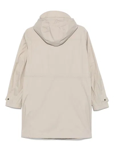 Blauer Logo-patch Raincoat In Neutrals