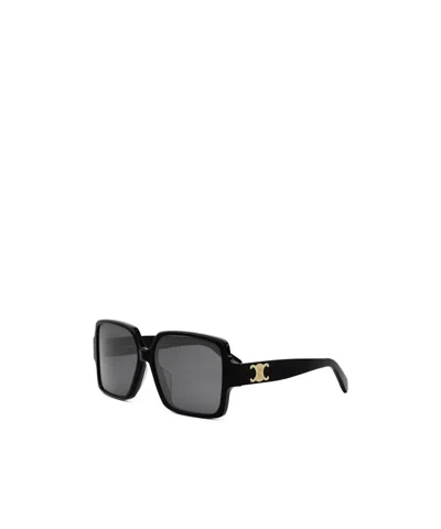 Celine Triomphe Square Acetate Sunglasses In Gray