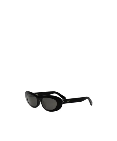 Celine Bold 3 Dot Rectangular Sunglasses In Black
