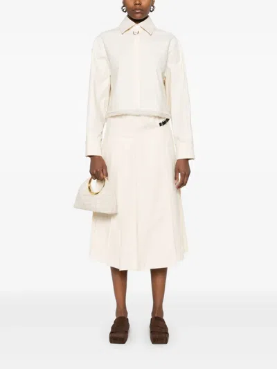 Durazzi Milano Pleated Midi Skirt In Neutrals