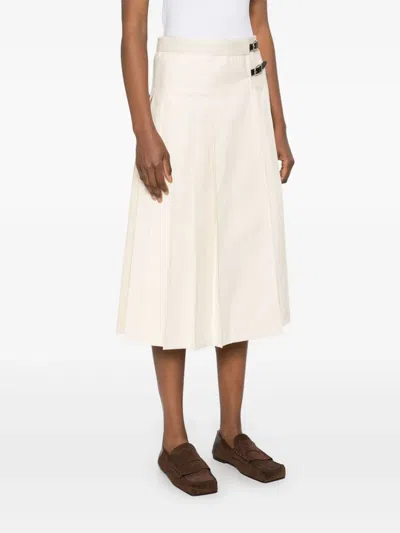 Durazzi Milano Pleated Midi Skirt In Neutrals