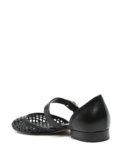 Durazzi Milano Cut Out-detail Ballet Flats In Black