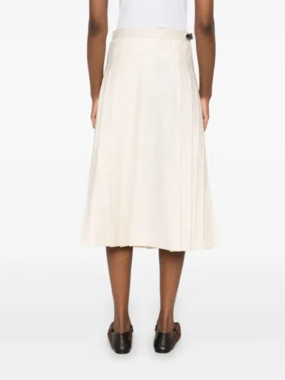 Durazzi Milano Pleated Midi Skirt In Neutrals