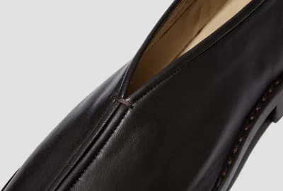 Lemaire 20mm Square-toe Piped Leather Loafers In Brown