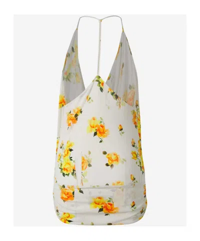 Acne Studios Floral Pattern Top In White