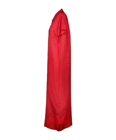 Khaite Effy Silk And Cotton Organza Maxi Dress In Red