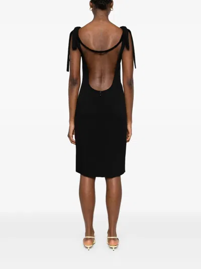 蝴蝶结细节中长连衣裙