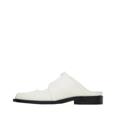 Marni White Leather Bambi 3.0 Loafer With Double Buckle In 00w02 Natural White