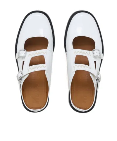 Marni White Leather Bambi 3.0 Loafer With Double Buckle In 00w02 Natural White