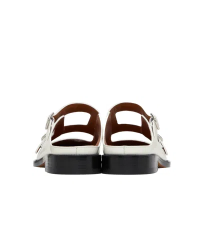 Marni White Leather Bambi 3.0 Loafer With Double Buckle In 00w02 Natural White