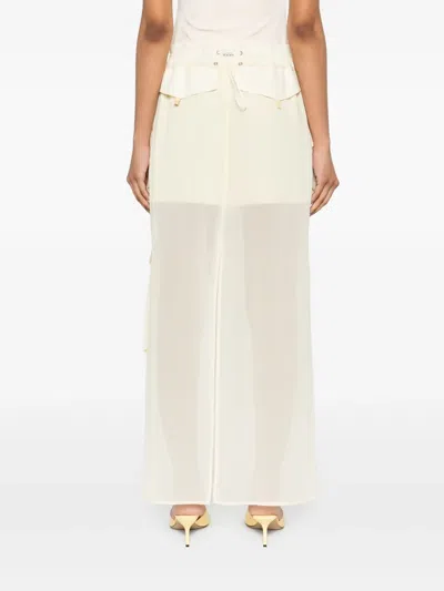 Pinko Straight Cargo Pants In Yellow