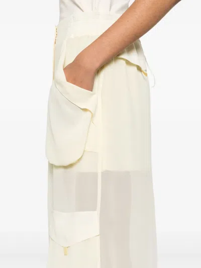 Pinko Straight Cargo Pants In Yellow