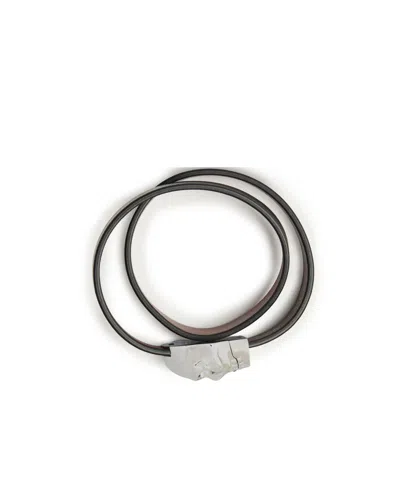 Alexander Mcqueen Skull Double Wrap Bracelet In Black