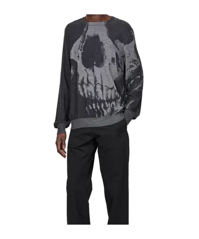 Alexander Mcqueen Alexander Mc Queen Skull Wool Sweater In Grey