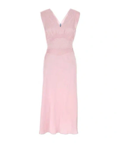 Prada Abito In Raso Rosa Donna In Pink