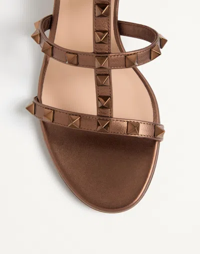 Valentino Garavani Studded Block Heel Leather Sandals In Neutral