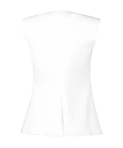 Veronica Beard Tamara Sleeveless Waistcoat In White