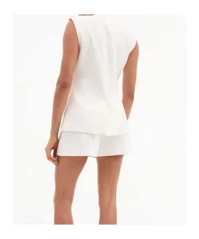 Veronica Beard Tamara Sleeveless Waistcoat In White