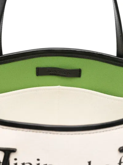 Jw Anderson J. W. Anderson Structured Tote Bag With Contrasting Black Trim In Neutrals