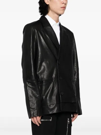 Frei-mut Jabal Leather Jacket In Black