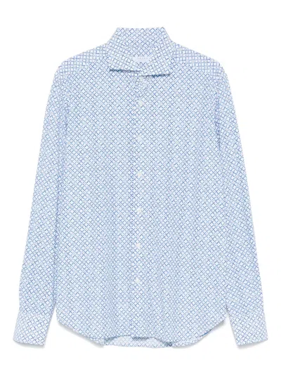 Orian Floral-print Shirt In Blue