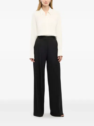 Another Tomorrow Bias Button-side Collared Shirt In White