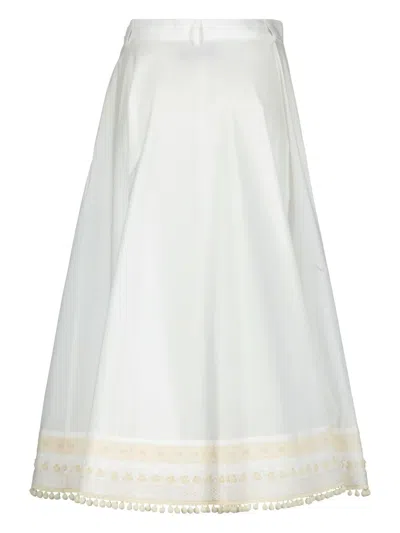 Moschino Embroidered A-line Skirt In White