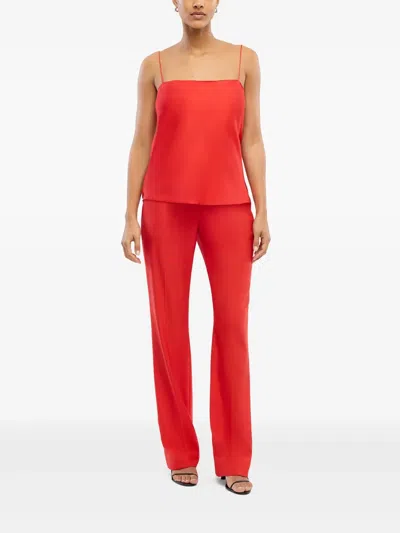Another Tomorrow Silk Camisole Top In Red