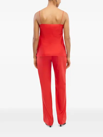 Another Tomorrow Silk Camisole Top In Red