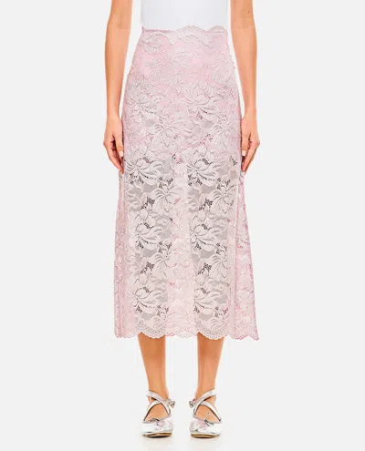 Rabanne Gonna Midi Rosa In Pink