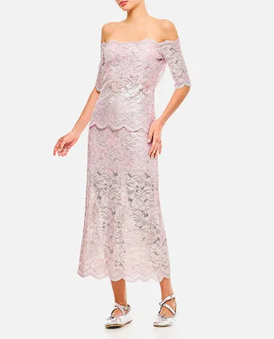 Rabanne Gonna Midi Rosa In Pink