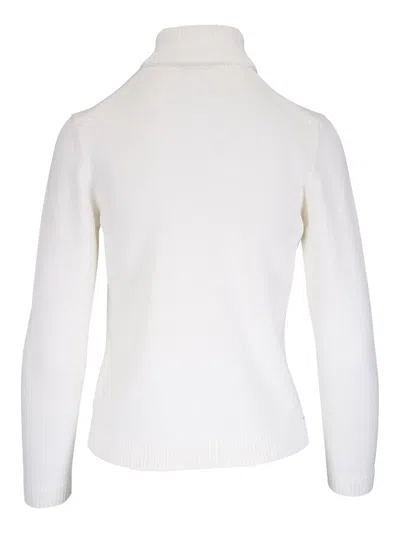 Lafayette 148 Cotton-silk Tape Fitted Bomber Sweater In White