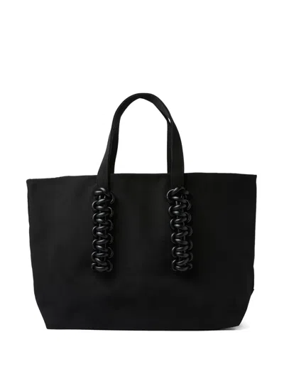 Kara Cobra Carryall Tote Bag In Black