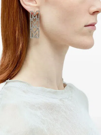 Marc Jacobs Mj Crystal-embellished Earrings In Silver