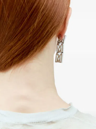 Marc Jacobs Mj Crystal-embellished Earrings In Silver