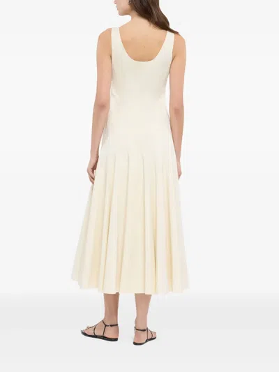 Another Tomorrow Sleeveless Flare Maxi Dress In White