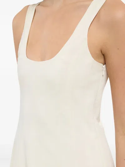 Another Tomorrow Sleeveless Flare Maxi Dress In White