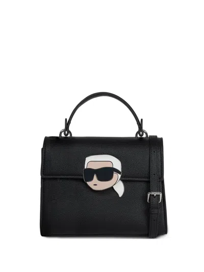 Karl Lagerfeld Ikon Grainy Crossbody Bag In Black