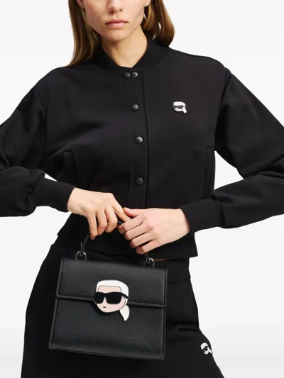 Karl Lagerfeld Ikon Grainy Crossbody Bag In Black