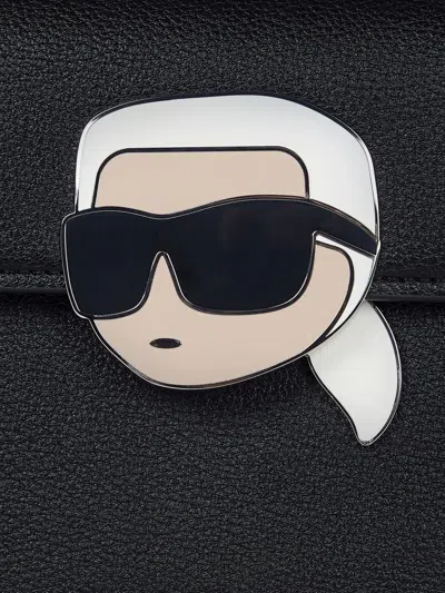 Karl Lagerfeld Ikon Grainy Crossbody Bag In Black
