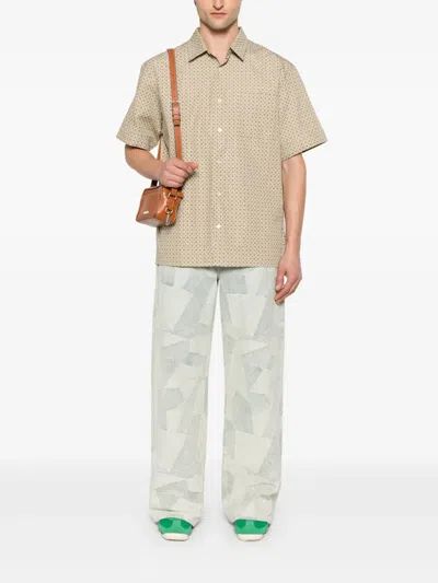 Apc A. P.c. Ross Printed Shirt Bae Taupe In Grey