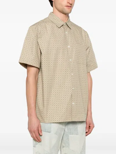 Apc A. P.c. Ross Printed Shirt Bae Taupe In Grey