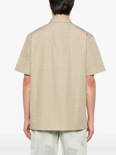 Apc A. P.c. Ross Printed Shirt Bae Taupe In Grey