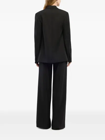 Another Tomorrow Double-breasted Wool Jacket In Schwarz